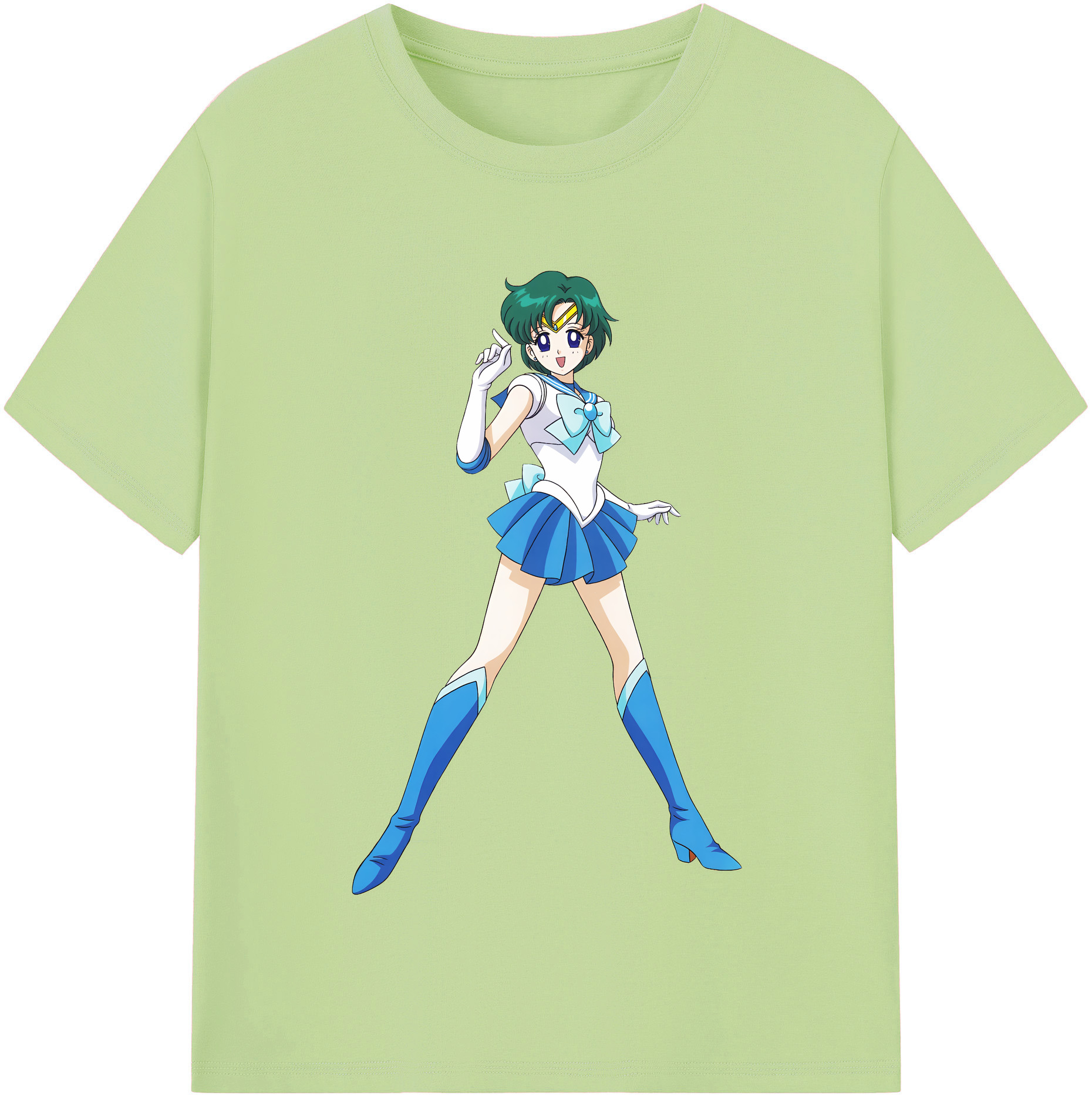 （画像用） 美少女戦士セーラームーン 海王 みちる（かいおう みちる） Sailor Moon Kaiou Michiru 綿100％半袖Tシャツ（フロントプリント）